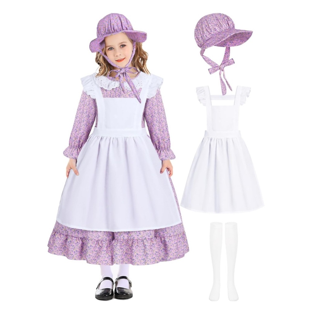 NWT Pioneer Girl/ Colonial Girl Costume (purple) in girls size large 10-12